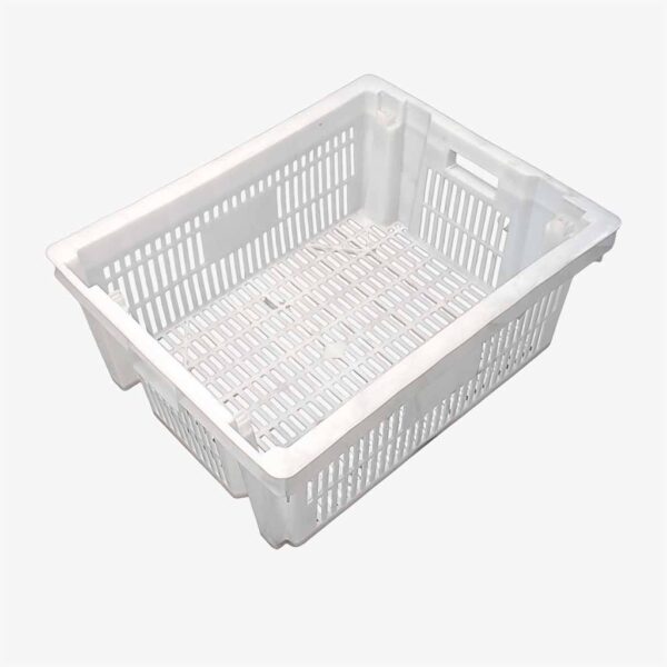 Canastos apilables plasticos para supermercados Atomplast blanco